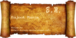 Bajnok Maxim névjegykártya